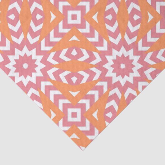 Oranje en roze stijlvol mozaïekpatroon tissuepapier (Detail)