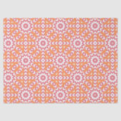 Oranje en roze stijlvol mozaïekpatroon tissuepapier (Voorkant)