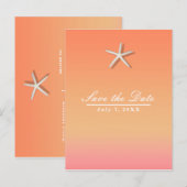 Oranje en roze strand Summer Save the Date Aankondigingskaart (Voorkant / Achterkant)