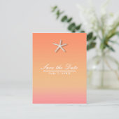 Oranje en roze strand Summer Save the Date Aankondigingskaart (Staand voorkant)