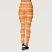 Oranje en roze streep yogabroek leggings (Achterkant)