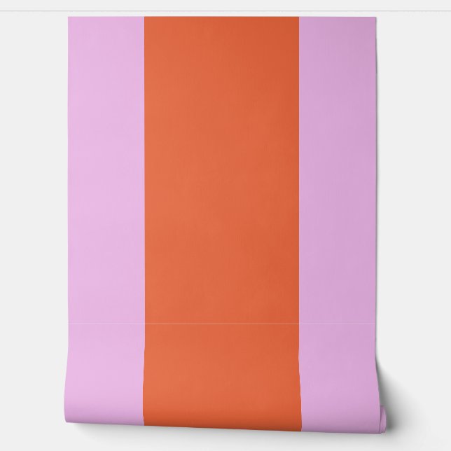 Oranje en Roze Strepen Behang (Afrollen)