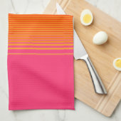 Oranje en roze strippatroon theedoek (Quarter Fold)