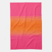 Oranje en roze strippatroon theedoek (Verticaal)