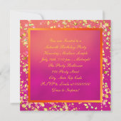 Oranje en roze Sweet Sixteen Party Kaart (Achterkant)