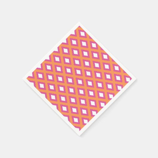 Oranje en roze tribaal diamantpatroon servet (Hoek)