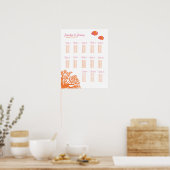 Oranje en roze tropisch vissendiagram poster (Keuken)