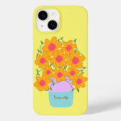 Oranje en roze voorjaarsbloemen Case-Mate iPhone case (Achterkant)
