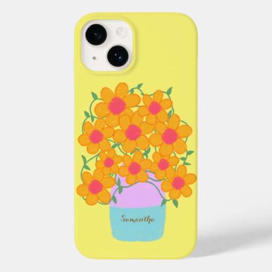 Oranje en roze voorjaarsbloemen Case-Mate iPhone case (Achterkant)