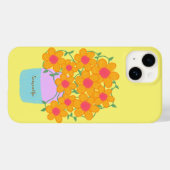 Oranje en roze voorjaarsbloemen Case-Mate iPhone case (Achterkant (horizontaal))