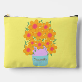 Oranje en roze voorjaarsbloemen etui