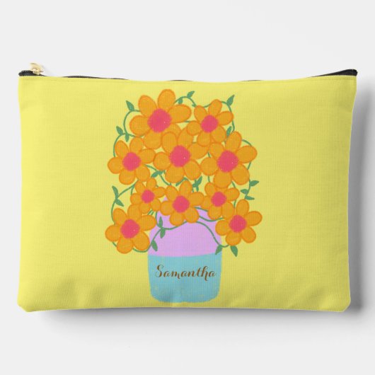 Oranje en roze voorjaarsbloemen etui (Voorkant)