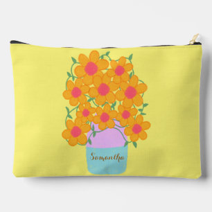 Oranje en roze voorjaarsbloemen etui