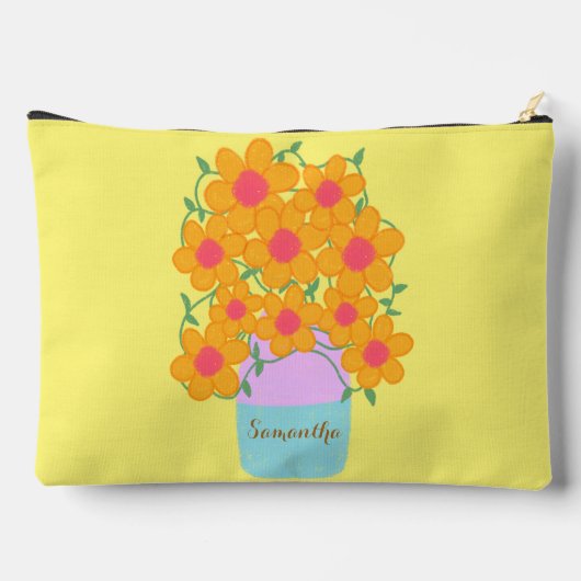 Oranje en roze voorjaarsbloemen etui (Achterkant)