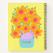 Oranje en roze voorjaarsbloemen notitieboek (Achterkant)