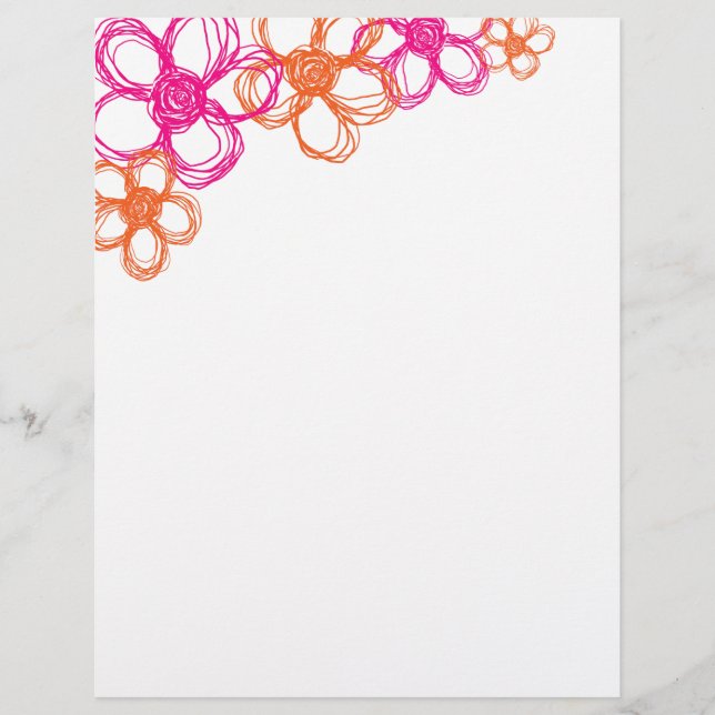 Oranje en roze wilde bloemen (Voorkant)