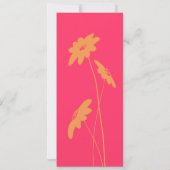 Oranje en roze wilde bloemen Weddenschap Kaart (Achterkant)