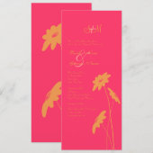 Oranje en roze wilde bloemen Weddenschap Kaart (Voorkant / Achterkant)