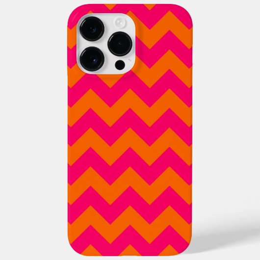 Oranje en roze zigzag Case-Mate iPhone case (Achterkant)