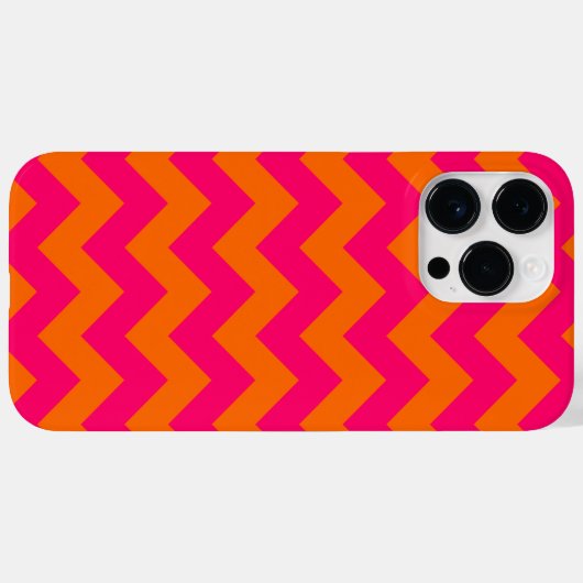 Oranje en roze zigzag Case-Mate iPhone case (Achterkant (horizontaal))