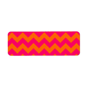Oranje en Roze Zigzag Etiket