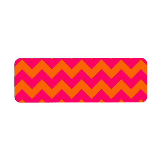Oranje en roze zigzag etiket (Voorkant)