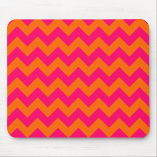 Oranje en roze zigzag muismat