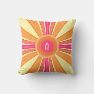 Oranje en Roze Zonneschijn Kussen