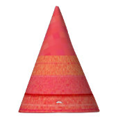 Oranje en ruby rood pixelblokpatroon feesthoedjes (Rechts)
