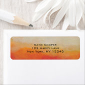 Oranje en Sandy Beige Abstract Landschap Schildere Etiket (Insitu)