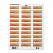 Oranje en Sandy Beige Abstract Landschap Schildere Etiket (Full Sheet)