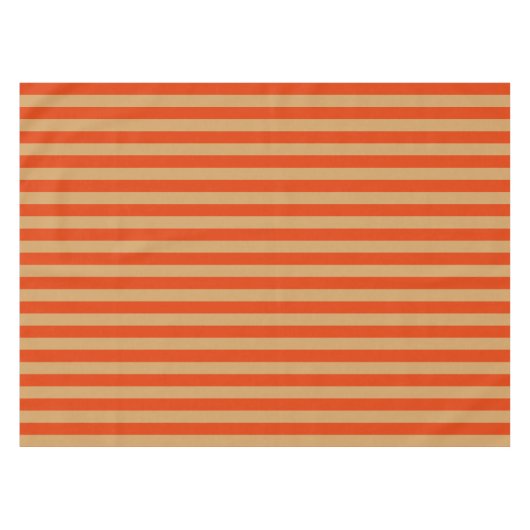 Oranje en Tan Stripe Tafelkleed (Voorkant (Horizontaal))
