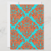 Oranje en Turquoise Damask Kaart (Achterkant)