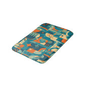 Oranje en Turquoise Geometrisch Abstract Badmat (Gekanteld)