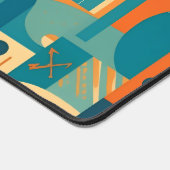 Oranje en Turquoise Geometrisch Abstract Bureaumat (Hoek)