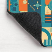 Oranje en Turquoise Geometrisch Abstract Muismat (Hoek)