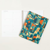 Oranje en Turquoise Geometrisch Abstract Planner (Display)