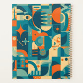 Oranje en Turquoise Geometrisch Abstract Planner (Achterkant)
