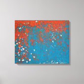 Oranje en Turquoise Paint Abstract Canvas Afdruk (Voorkant)