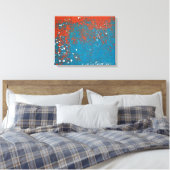 Oranje en Turquoise Paint Abstract Canvas Afdruk (Insitu (Slaapkamer))