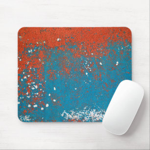 Oranje en Turquoise Paint Abstract Muismat