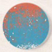 Oranje en Turquoise Paint Abstract Zandsteen Onderzetter (Voorkant)