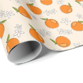 Oranje en ventilatorpatroon cadeaupapier (Rol Hoek)