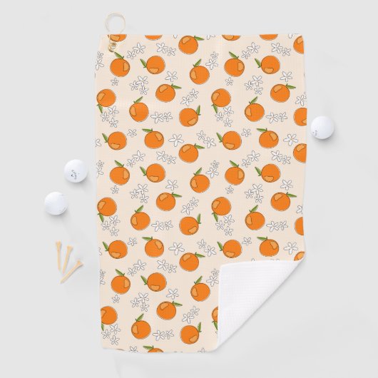 Oranje en ventilatorpatroon golfhanddoek (Insitu)