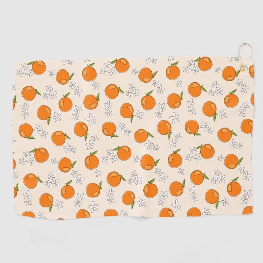 Oranje en ventilatorpatroon golfhanddoek (Horizontaal)