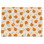 Oranje en ventilatorpatroon groot cadeauzakje (Voorkant)