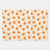 Oranje en ventilatorpatroon inpakpapier vel (Voorkant 2)