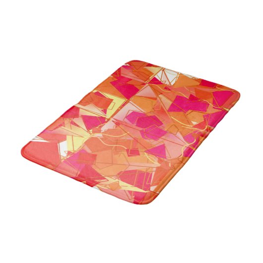 Oranje en warm roze Abstract Badmat (Gekanteld)