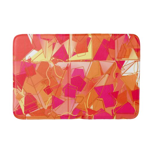 Oranje en warm roze Abstract Badmat (Voorkant)