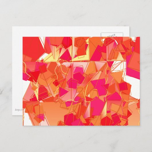 Oranje en warm roze abstract briefkaart (Voorkant / Achterkant)